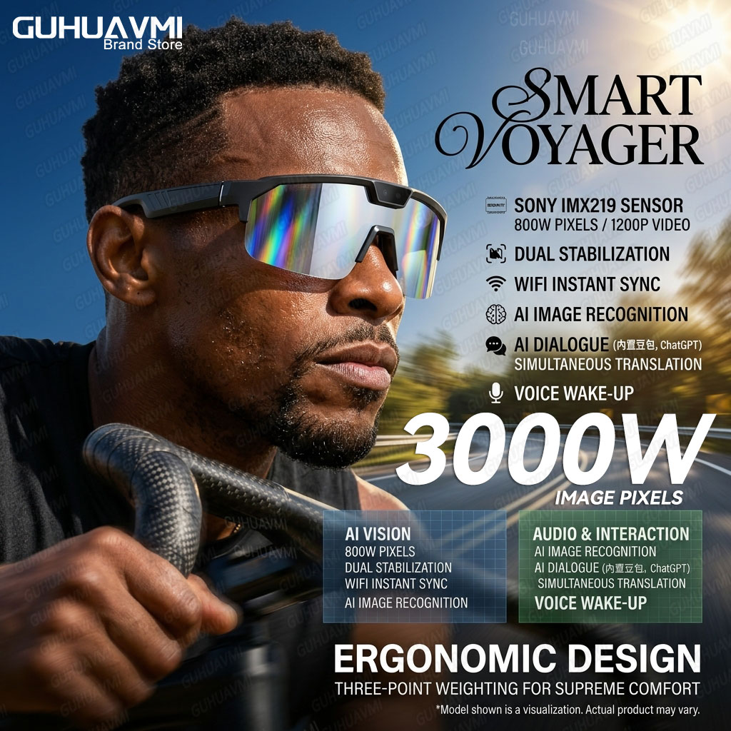 Audio Music Video - Photochromic Smart Glasses 1200P HD Camera
