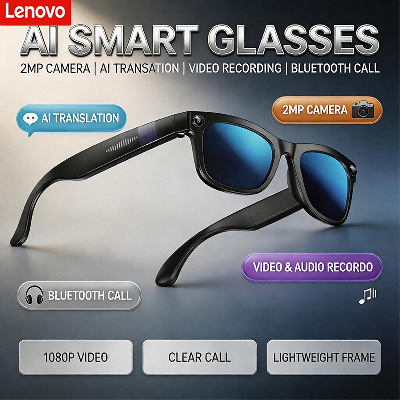 Lenovo AI Bluetooth Smart Glas - đánh giá và giá Audio Music Video