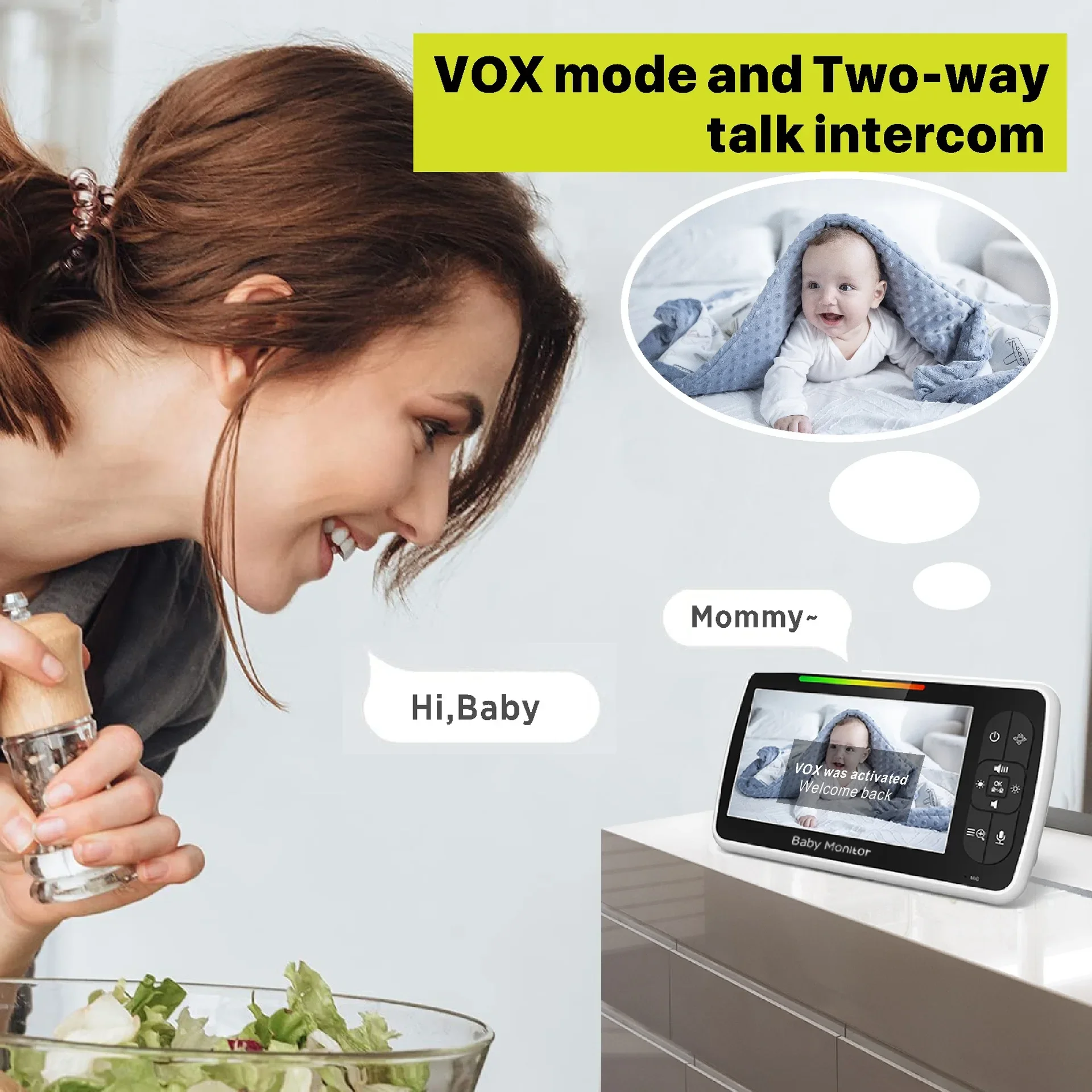 5.0 Inch Video Baby Monitor Wi - đánh giá và giá Audio X Music