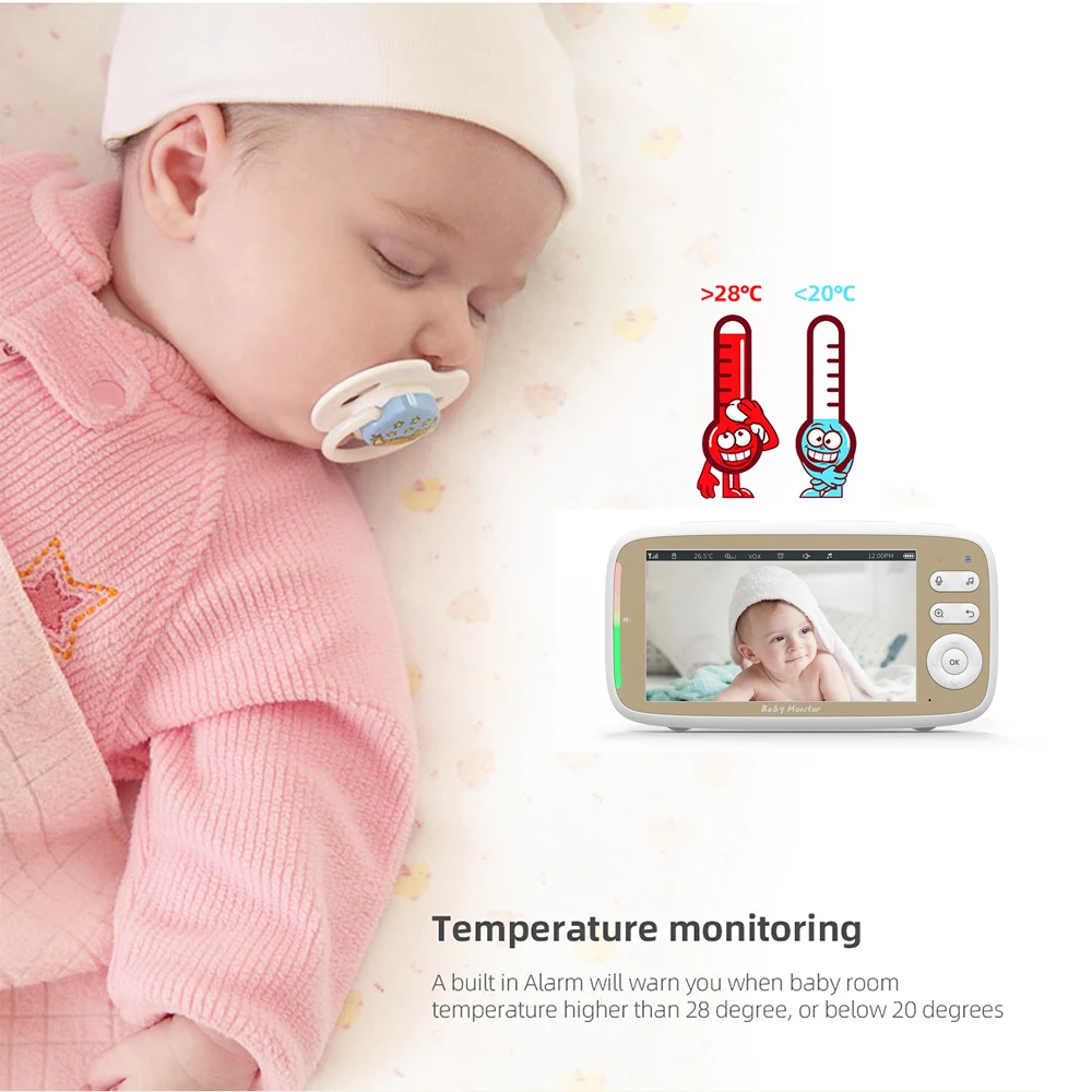 5 Inch Indoor Baby Monitor wit - đánh giá và giá Zoom Audio Music