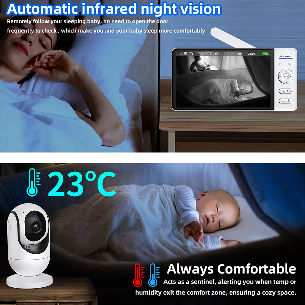 No WiFi 7 Inch Baby Monitor 2- - đánh giá và giá Audio Music Video