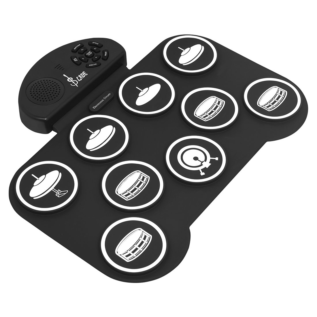 Foldable 9 Pads Roll‑Up Electr - đánh giá và giá Drum Practice Pad
