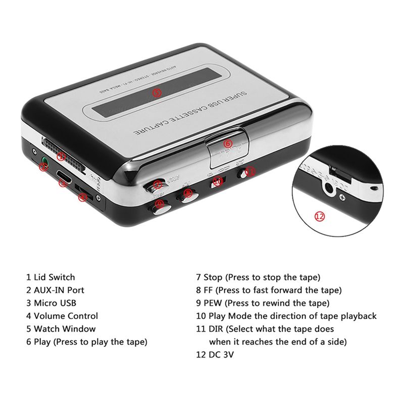 M52K-USB Cassette Tape Player  - đánh giá và giá Audio Music File