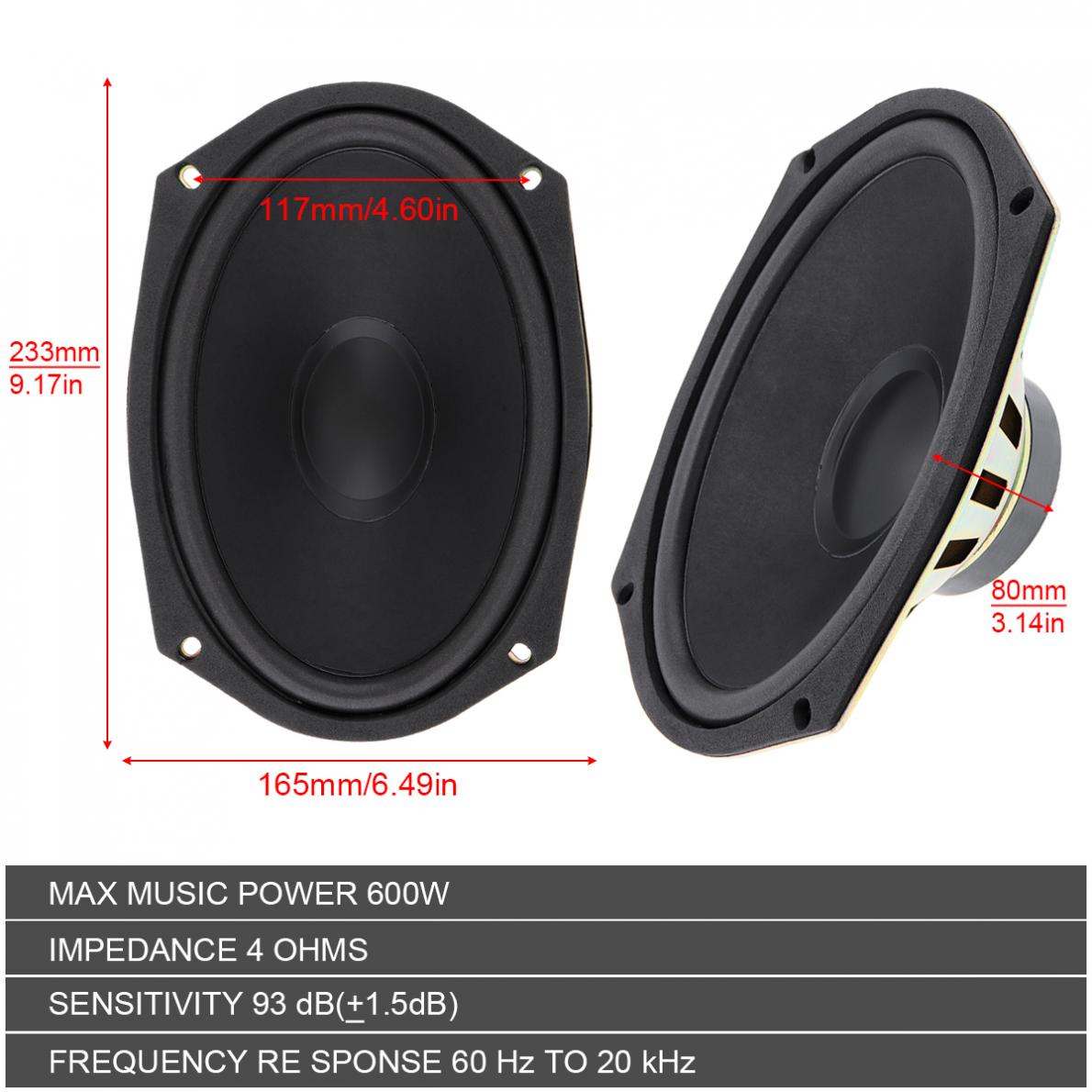 1 / 2 Piece 6x9 Inch 600W Univ - đánh giá và giá Audio X Music